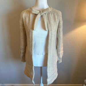 Vintage pure wool long knitted sweater‎